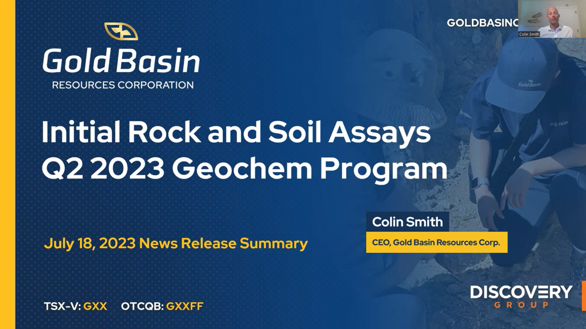 CEO Overview: Initial Rock and Soil Assays Q2 2023 Geochem Program